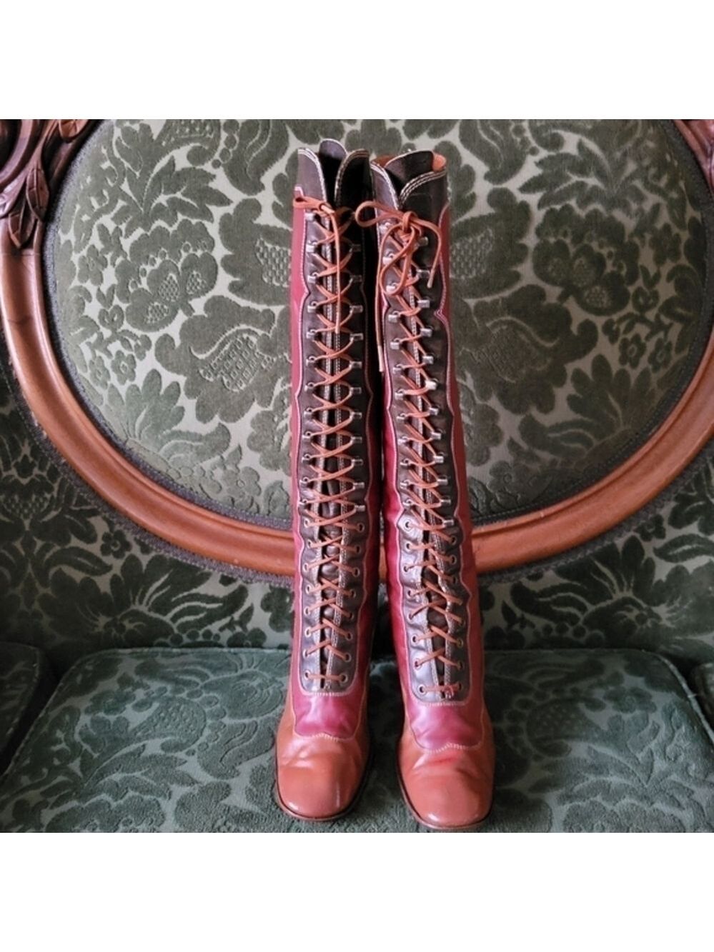 Vintage Yves Saint Laurent 70-71 Fall Collection Victorian Style Tall Boots - Picture 3 of 16